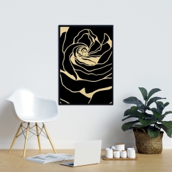 Framed 24 x 36 - Silhouette of a rose