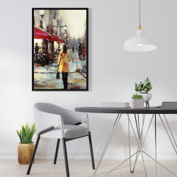 Framed 24 x 36 - Woman walking in paris