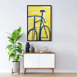 Encadré 24 x 36 - Bicyclette bleue sur fond jaune