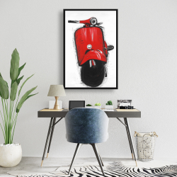 Framed 24 x 36 - Red italian scooter