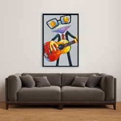 Framed 24 x 36 - Funny frog playing guitar