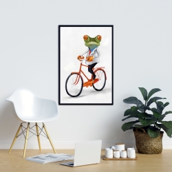 Encadré 24 x 36 - Drole de grenouille à vélo