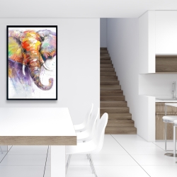 Encadré 24 x 36 - Magnifique éléphant coloré