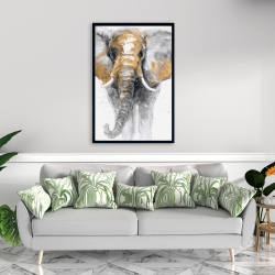 Framed 24 x 36 - Golden elephant