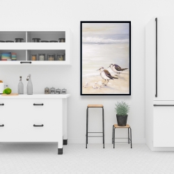 Framed 24 x 36 - Two sandpipers on the beach