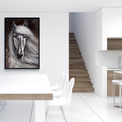 Encadré 24 x 36 - Fier cheval blanc