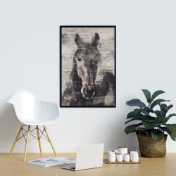 Framed 24 x 36 - Abstract horse with typography