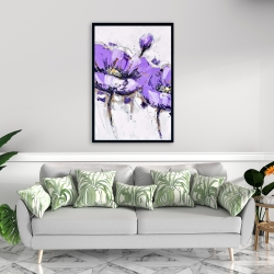 Framed 24 x 36 - Purple anemone flowers
