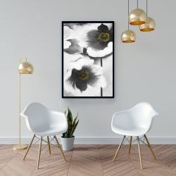 Encadré 24 x 36 - Fleurs en noir et blanc