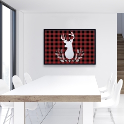 Framed 24 x 36 - Deer plaid