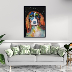 Encadré 24 x 36 - Chien coloré