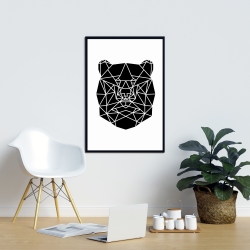 Framed 24 x 36 - Geometric bear head