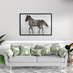 Framed 24 x 36 - Gambading abstract horse