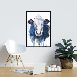 Framed 24 x 36 - Watercolor cow