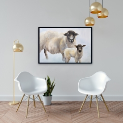 Framed 24 x 36 - Sheep and its baby