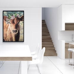 Framed 24 x 36 - Cute jersey cow