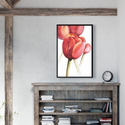 Framed 24 x 36 - Blossoming tulips closeup