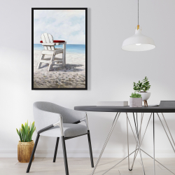 Encadré 24 x 36 - Chaise de plage blanche