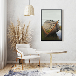 Framed 24 x 36 - Old abandoned boat in a swamp