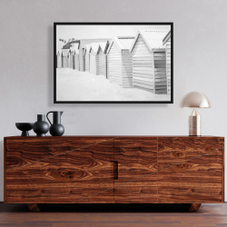 Framed 24 x 36 - Beach cabins