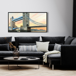 Encadré 24 x 48 - Coucher de soleil sur le london bridge