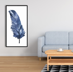 Encadré 24 x 48 - Plume bleue