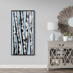 Framed 24 x 48 - Pastel birches