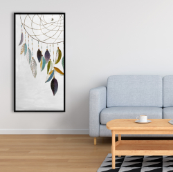 Framed 24 x 48 - Dreamcatcher with feathers