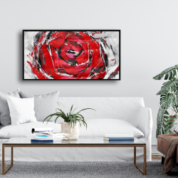 Framed 24 x 48 - Abstract red roses