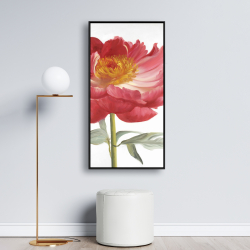 Framed 24 x 48 - Pink peony