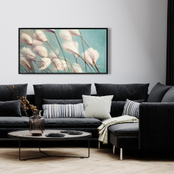 Framed 24 x 48 - Cotton grass flowers in the wind