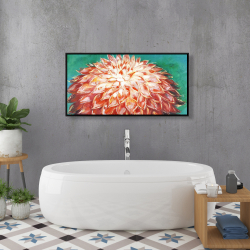 Framed 24 x 48 - Abstract dahlia flower