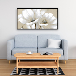 Encadré 24 x 48 - Fleurs sauvages blanches et abstraites