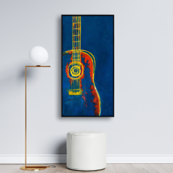 Encadré 24 x 48 - Guitare bleue abstraite et moderne