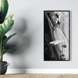 Framed 24 x 48 - Musicien with cello mono colors