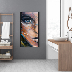 Encadré 24 x 48 - Visage de femme coloré