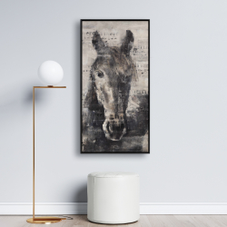 Framed 24 x 48 - Abstract horse with typography