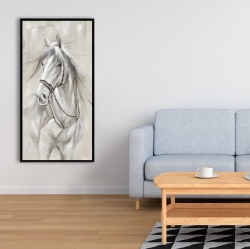 Encadré 24 x 48 - Digne cheval blanc