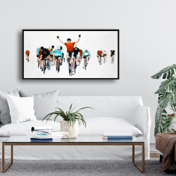 Framed 24 x 48 - Cyclists at the end of a race