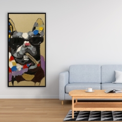 Framed 24 x 48 - Abstract smoking dog