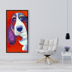 Encadré 24 x 48 - Chien basset abstrait et coloré