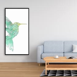 Framed 24 x 48 - Geometric hummingbird