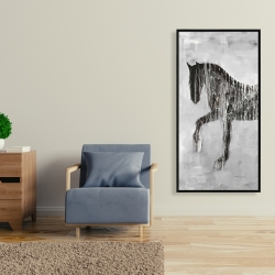 Framed 24 x 48 - Horse brown silhouette