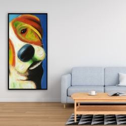 Encadré 24 x 48 - Chien beagle coloré