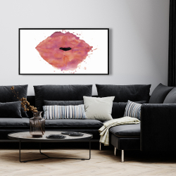 Encadré 24 x 48 - Rouge à lèvre rose aquarelle