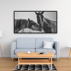 Framed 24 x 48 - Horses lover