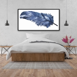 Encadré 24 x 48 - Plume bleue