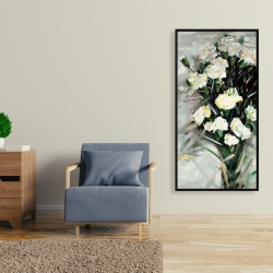 Encadré 24 x 48 - Bouquet blanc de lisianthus