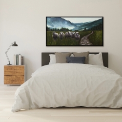 Framed 24 x 48 - Sheep in the countryside