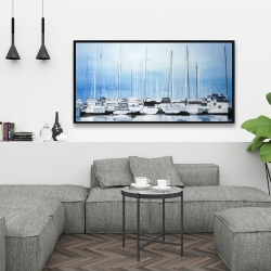 Framed 24 x 48 - Boats at the dock